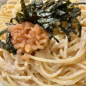 混ぜるだけ！明太子クリームパスタ